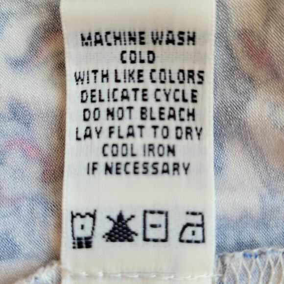 Max Studio Floral Fold-Over Maxi Skirt Size L White Multi Boho Casual Stretchy - Picture 9 of 10